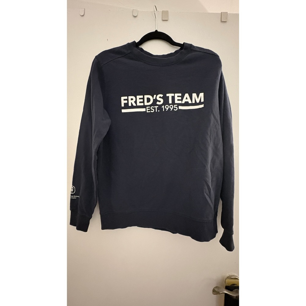 Fred's Team MSKCC Navy Sweatshirt Memorial Sloan Kettering Pullover Size Small
